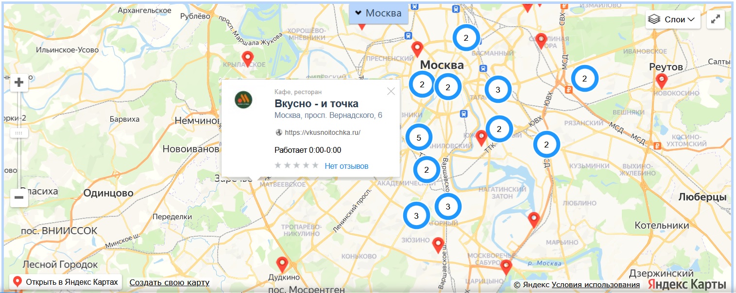 Добавление всех филиалов